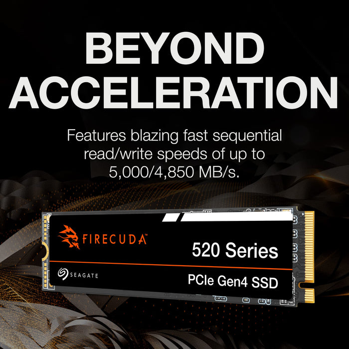 Seagate FireCuda 520 ZP1000GV30012 - SSD - 1 TB - internal - M.2 2280 - PCIe 4.0 x4 (NVMe)