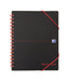 Best Value Oxford Black n' Red A5+ Poly Cover Wirebound Meeting Book, Ruled with Margin Notebook Including Rear Storage Envelope, 160 Page, 1 Notebook