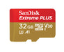 Best Value SanDisk SDSQXBG-032G-GN6MA Extreme Plus 32 GB microSDHC Memory Card, SD Adapter with A1 App Performance and Rescue Pro Deluxe, Up to 95 MB/s, Class 10, UHS-I, U3, V30