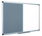 Best Value Bi-Office Combination Board Maya, Grey Felt/Melamine, Aluminium Frame, 120 x 90 cm