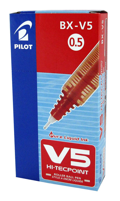 Best Value Pilot V5 Liquid Ink Rollerball 0.5 mm Tip (Box of 12) - Red