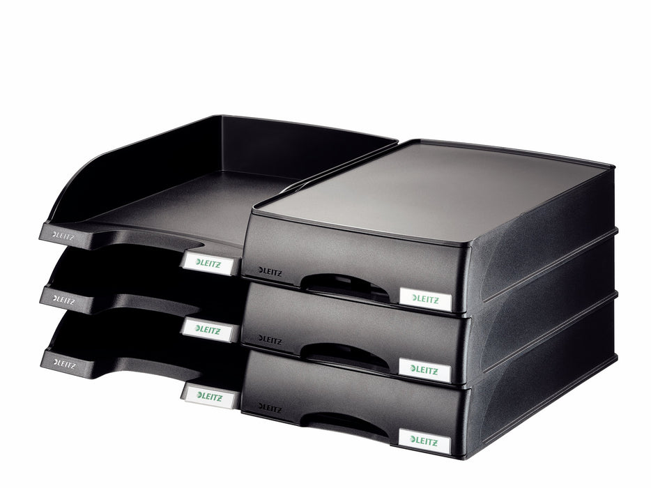 Leitz Plus Letter Tray 5233 Jumbo A4 Black 25.5 x 35.7 x 10.3 cm