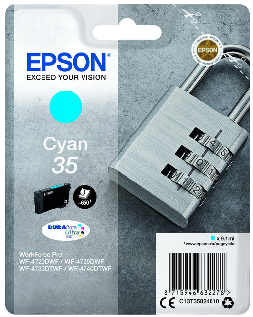 Best Value Epson C13T35824010 Ink Cartridge - Cyan