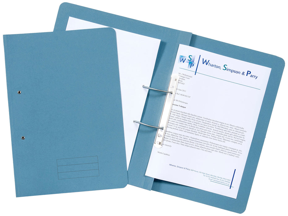 Best Value Exacompta Spiral Files, 285 gsm, Foolscap - Blue, Pack of 25