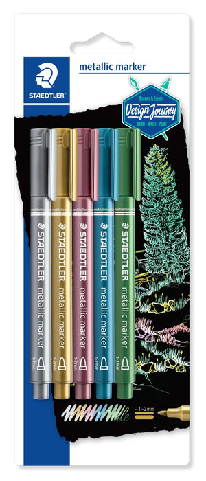 Best Value Staedtler 8323-SBK5 Metallic Markers - Assorted Colours, Pack of 5