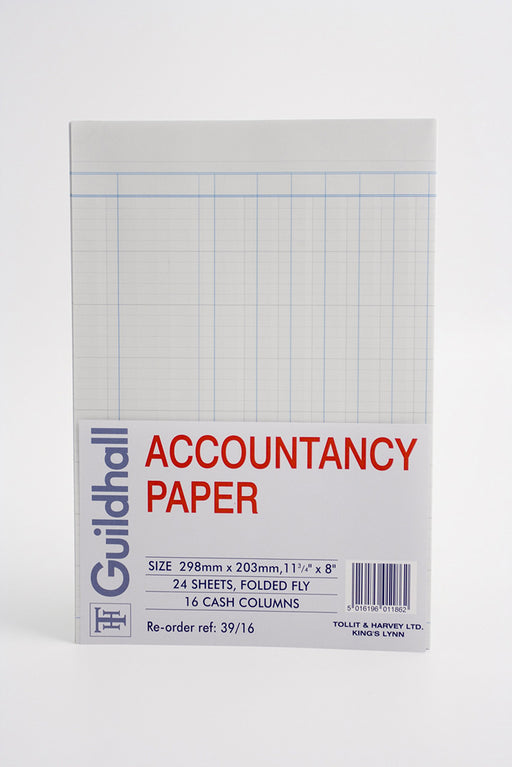 Best Value Exacompta Guildhall Accountancy Paper, 298 x 203 mm, 24 sheets, 16 Cash Columns