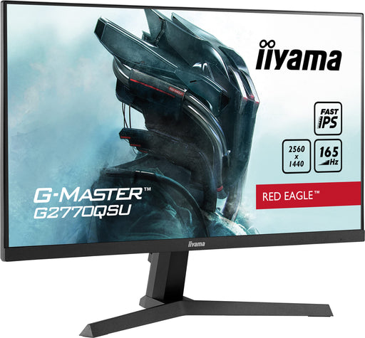 iiyama G-MASTER Red Eagle G2770QSU-B1 - LED monitor - 27" - 2560 x 1440 WQHD @ 165 Hz - Fast IPS - 400 cd/m² - 1000:1 - HDR400 - 0.5 ms - HDMI, DisplayPort - speakers - matte black