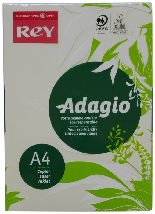 Best Value Adagio 30200 A4 80 gsm Rey Paper - Ivory (Pack of 500 Sheets)