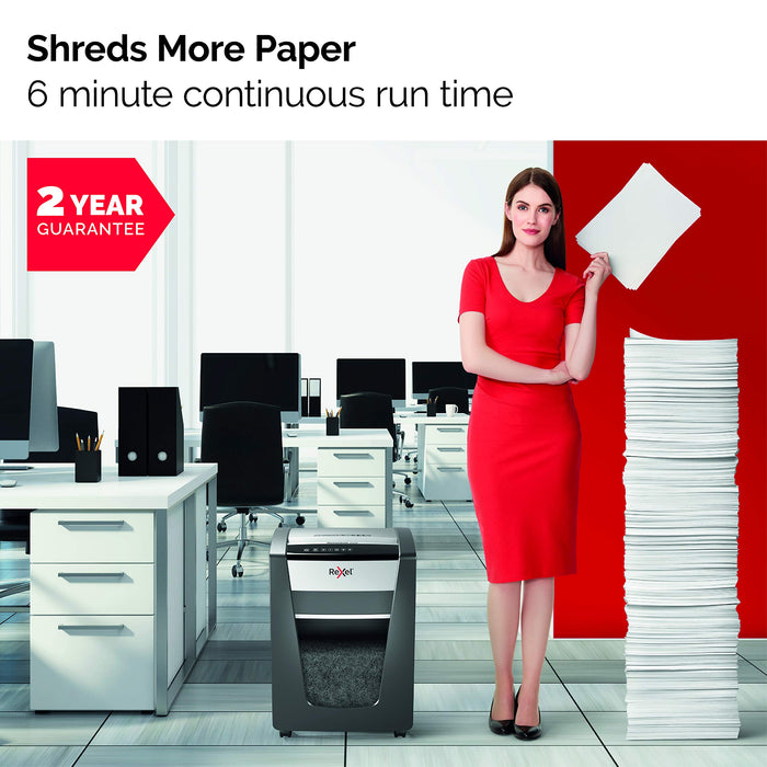 Best Value Rexel Momentum X312-SL Slimline Cross Cut Paper Shredder, Shreds 12 Sheets, 23 Litre Bin, Black, 2104574