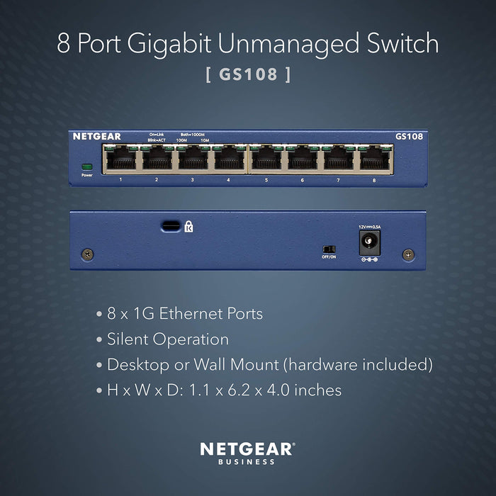 Netgear Prosafe 8 Port Gigabit Desktop Switch