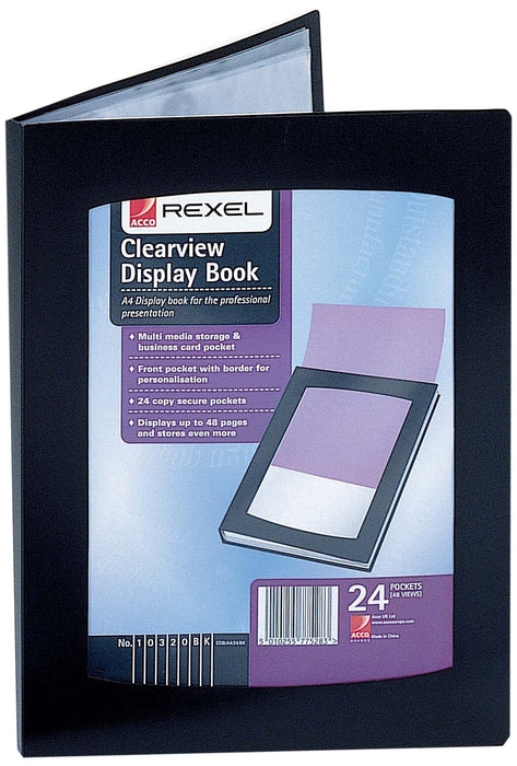 Best Value Rexel A5 Clearview Display Book - Black