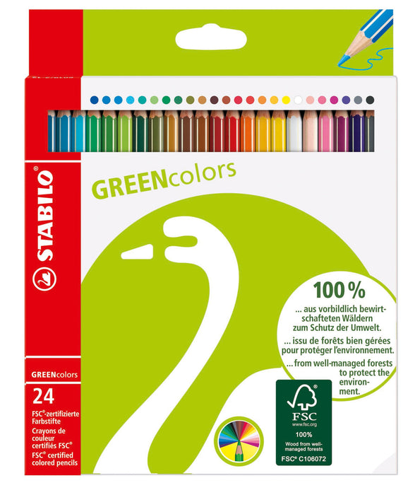 Best Value Colouring Pencil - STABILO GREENcolors wallet of 24 assorted colours