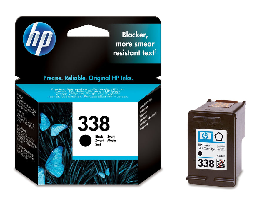 Best Value Original HP printer C8765E 338 ink cartridge black Deskjet/PSC/ Photosmart/Officejet /Digital Copier printers - Easy Mail Packaging - Foil Inks