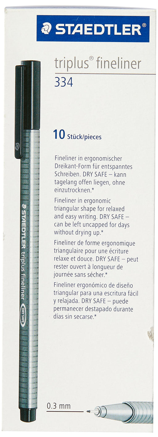 Staedtler Triplus 0.3mm Fineliner Set 10 Piece, Pens