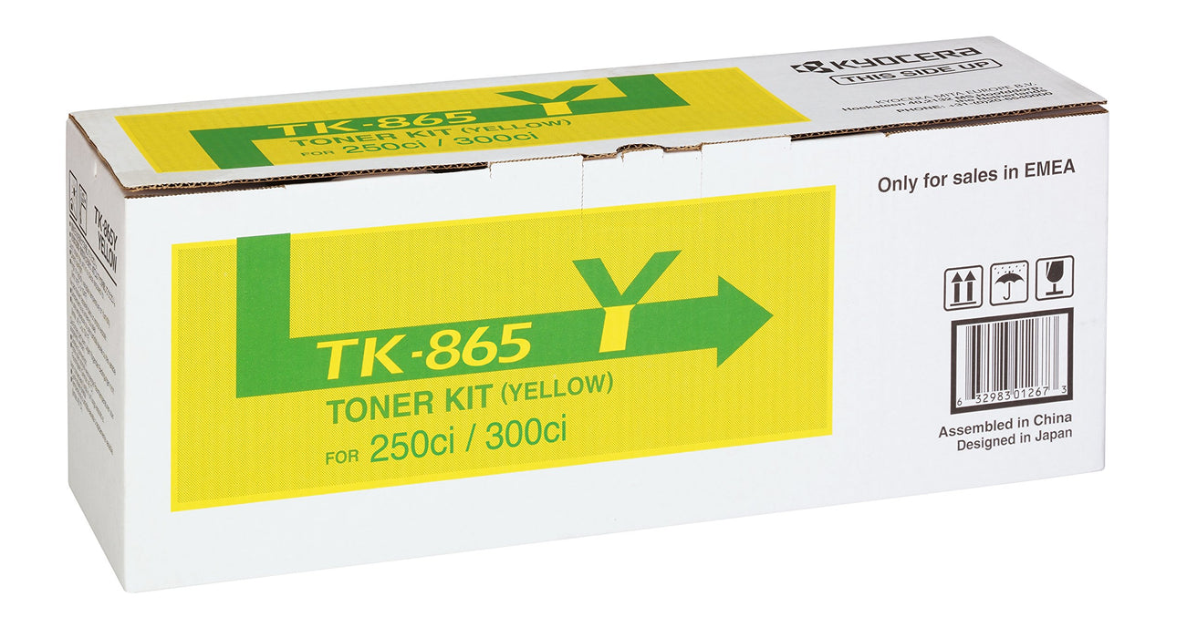 Best Value Kyocera Toner Cartridge TK-865 Y - YELLOW - 12.000 Pages Ultra High Capacity Genuine Premium Printer Toner - 1T02JZAEU0 - 0T2JZAEU - for TASKalfa 250ci / TASKalfa 300ci