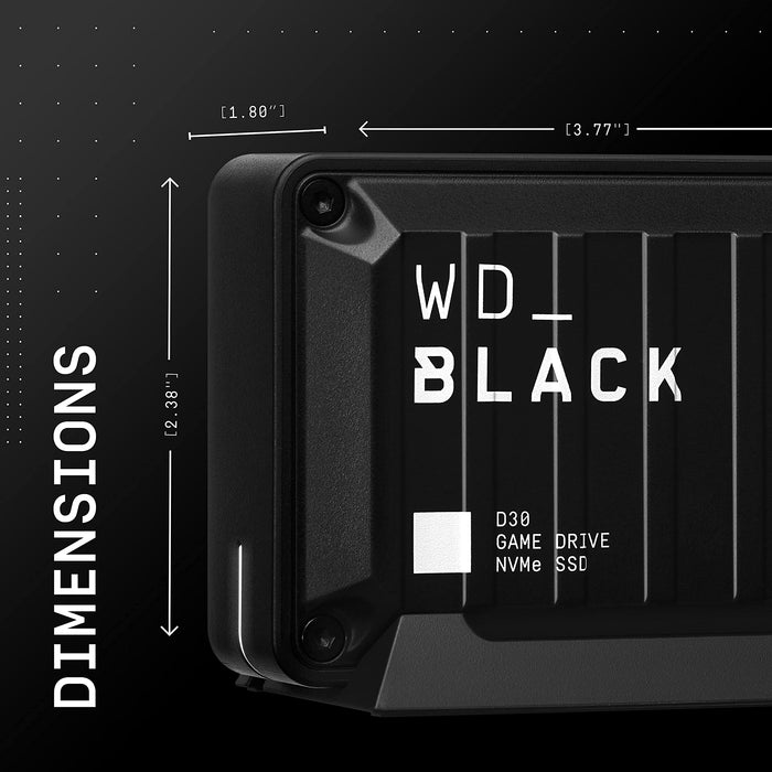 SanDisk WD_BLACK D30 WDBATL5000ABK - SSD - 500 GB - external (portable) - USB 3.0 (USB-C connector) - black