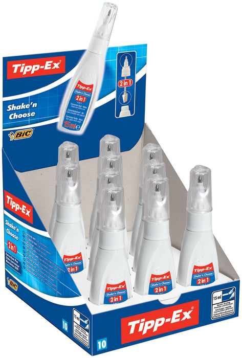 Best Value Bic Correction Pen Tipp-Ex Shake 'n Choose 2in 1, 15ml, White