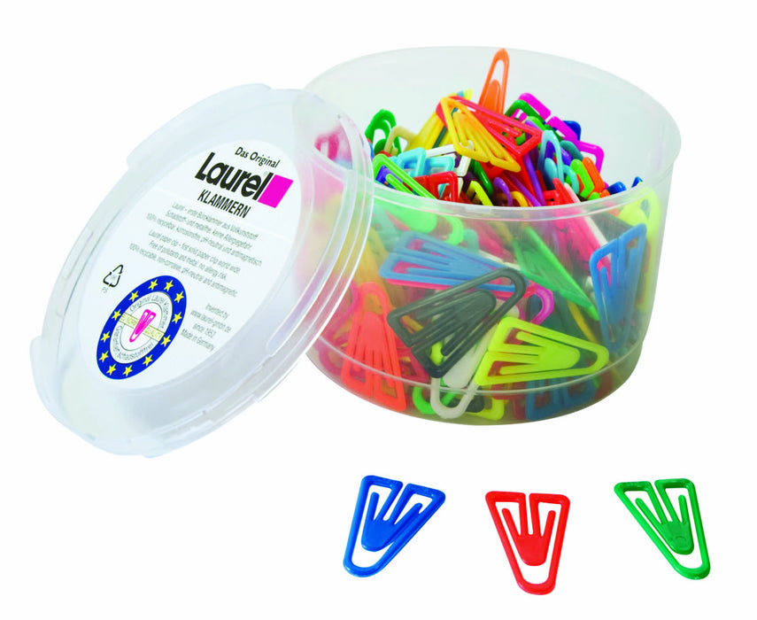 Best Value Laurel Paperclips Plastic Non-magnetising 35mm Assorted Colours Ref 25918 [Pack of 200]