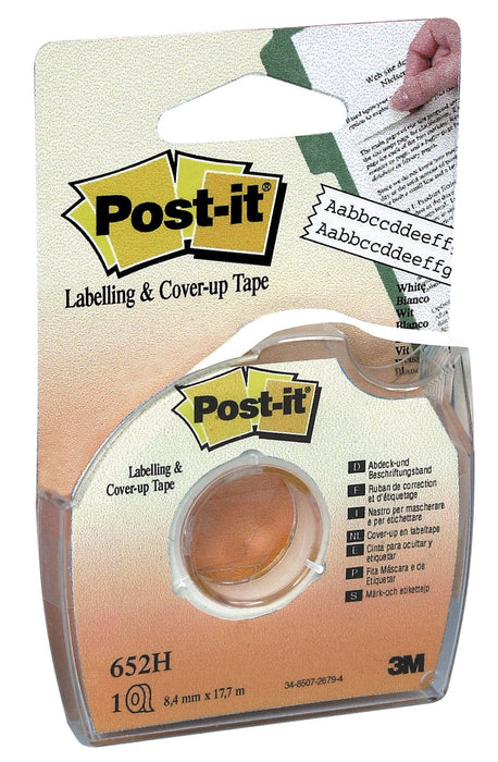 Best Value Post-it 652H 8.42mm x 17.7m Labelling and Cover Up Tape (2 Lines, 1 Roll)