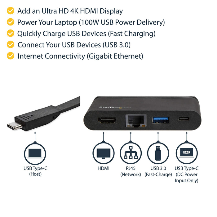 Best Value StarTech DKT30CHCPD USB-C Multiport Adapter with HDMI?-?1xA - 1xC?-?100W PD 3.0