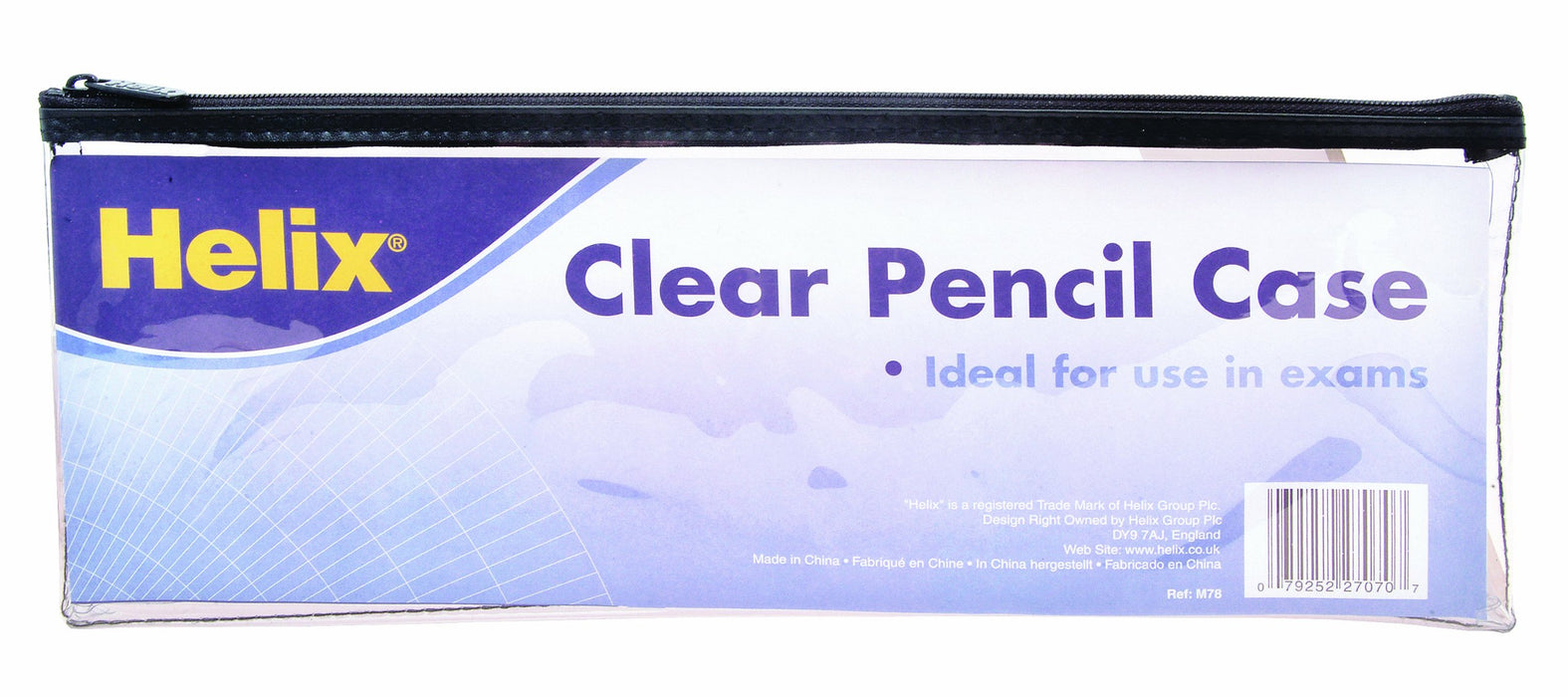 Best Value Helix Large Clear Pencil Case (Assorted Colours)