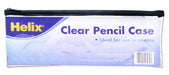 Best Value Helix Large Clear Pencil Case (Assorted Colours)