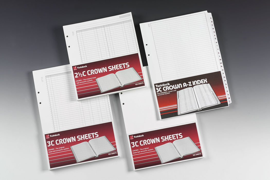 Best Value Rexel Twinlock Crown 3C Refill Sheets Double Ledger (Pack of 100 Sheets)