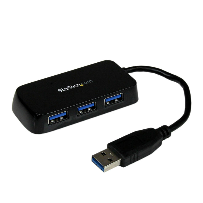 Best Value StarTech.com 4-Port USB 3.0 Hub with SuperSpeed - Portable Multiport USB Hub - Small USB Splitter - Black - USB Extender (ST4300MINU3B)