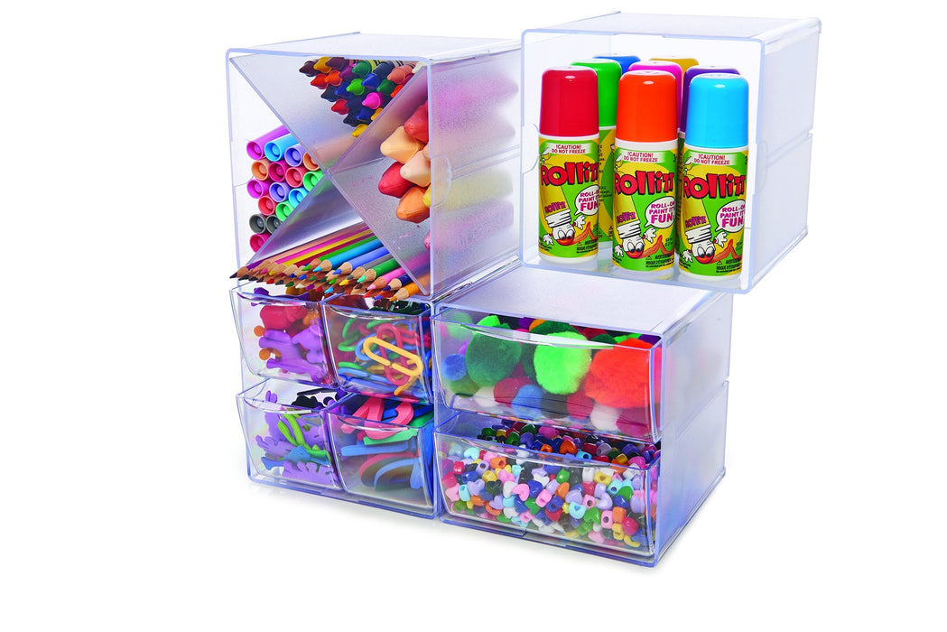 Best Value Deflecto DE350101 2-Cube Storage Box with Drawers