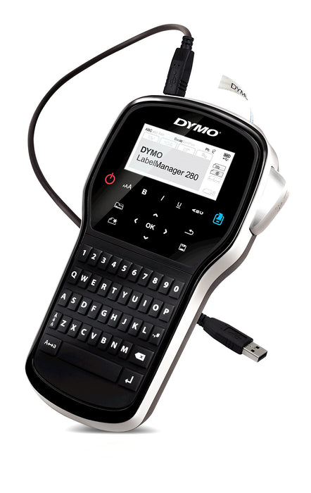 Best Value Dymo S0968960 Label Manager 280 Handheld Label Maker Qwerty Keyboard (with UK Plug) Black