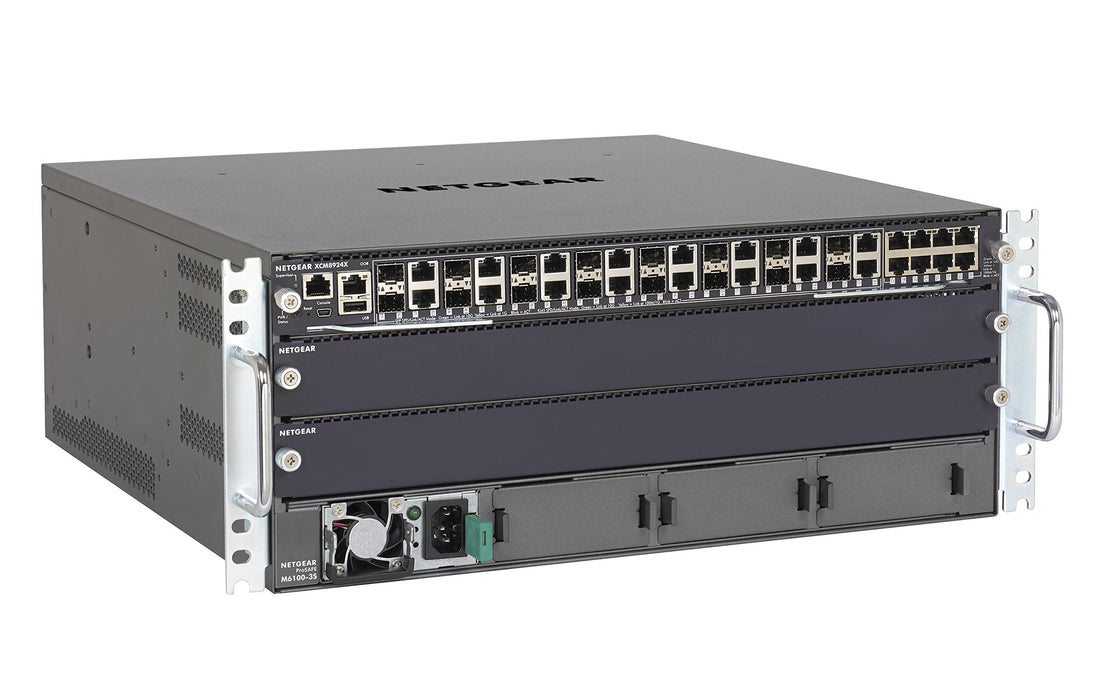 NETGEAR M6100-24X3 - Starter Kit - switch - L4 - Managed - 24 x 10GBase-T + 16 x shared 10 Gigabit SFP+ - rack-mountable - PoE+