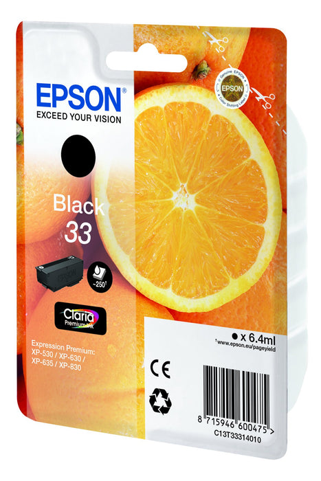 Best Value Epson 33 Claria Oranges Premium Ink Cartridge, Black, Genuine, Amazon Dash Replenishment Ready