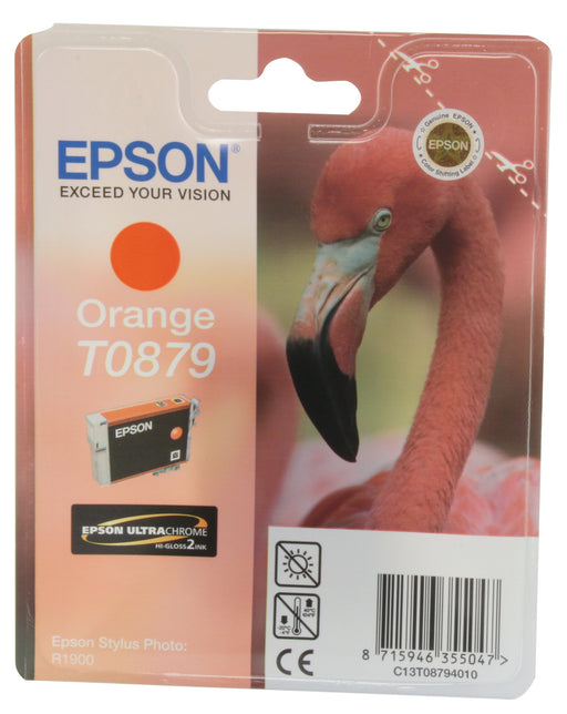 Best Value Epson Original T0879 UltraChrome HI-Gloss2 Orange Ink Cartridge, Genuine, Amazon Dash Replenishment Ready