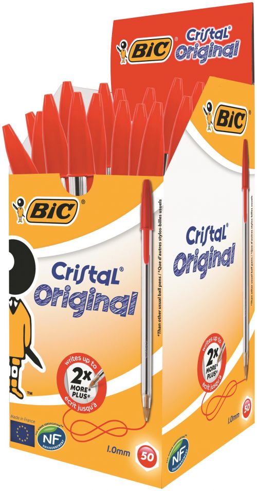 Best Value Bic Cristal Ball Pen Medium 1.0mm Red PK50