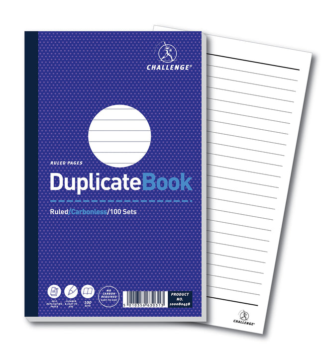 Best Value Challenge 210 x 130 mm Duplicate Book, Carbonless, 100 Pages, Set of 5