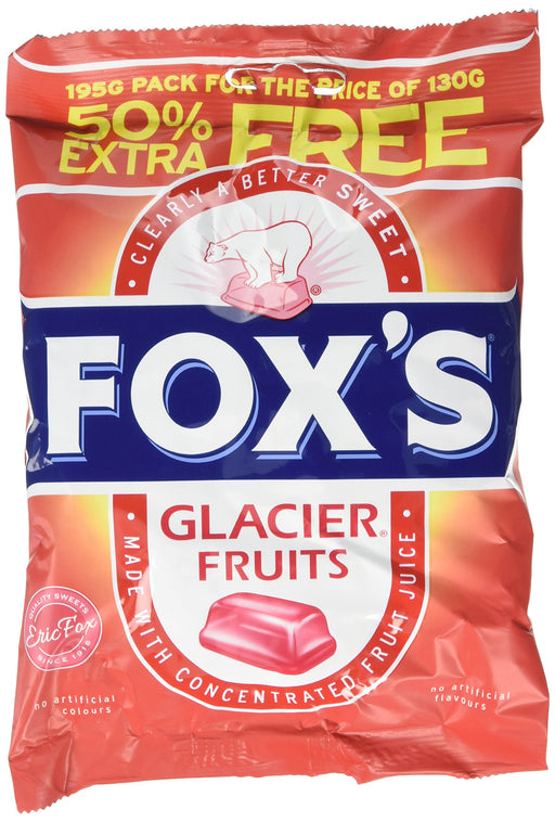 Best Value Foxs Glacier Fruits 195 g (Pack of 12)