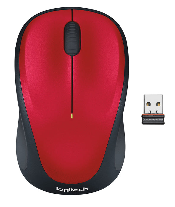 Best Value Logitech M235 Wireless Mouse, 2.4 GHz with USB Unifying Receiver, 1000 DPI Optical Tracking, 12 Month Life Battery, PC / Mac / Laptop - Optical Red