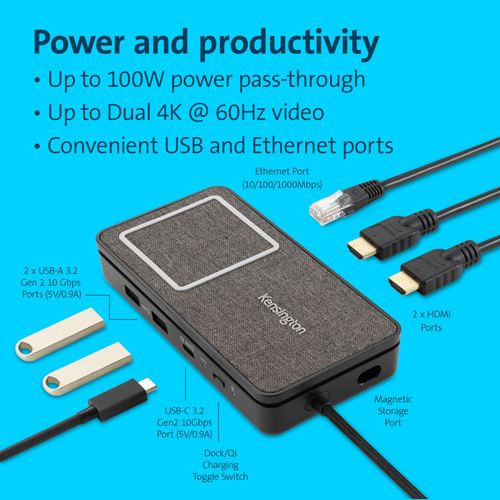 Kensington SD1700P - Docking station - USB-C - 2 x HDMI - GigE