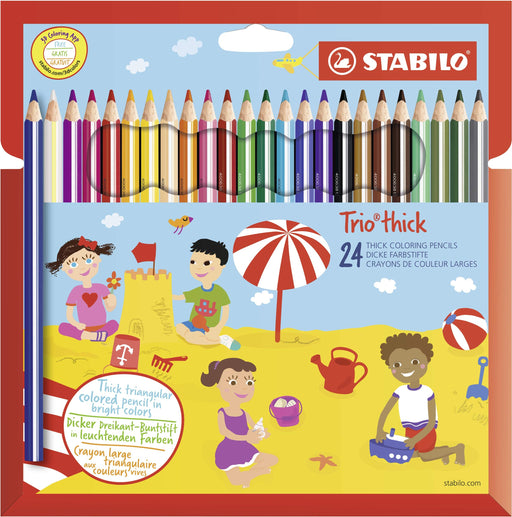 Best Value Colouring Pencil - STABILO Trio thick Wallet of 24 Assorted Colours