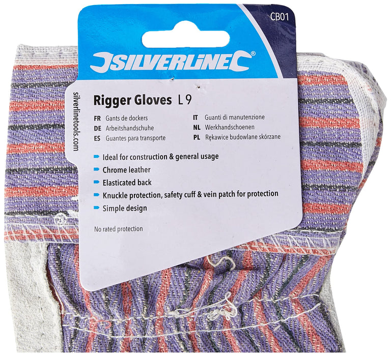 Silverline Standard Rigger Half Fleece Lined Gloves Pair 0803028