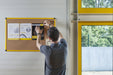 Best Value Bi-Office Cork Notice Board 600x450mm Ultrabrite Yellow Aluminium Frame 90x 60cm