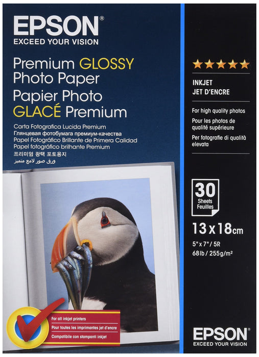 Best Value Epson C13S042154 Premium Glossy Photo Paper - Glossy photo paper - 13cm x 18cm - 255 g/m2 - 30 sheet(s) - white