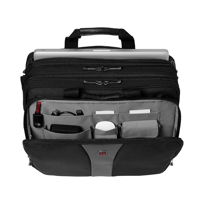 Best Value Wenger 600655 LEGACY 17-Inch Triple-Gusset Laptop Case, Airport Friendly with iPad/Tablet/eReader Pocket in Black/Grey, 21 Litres