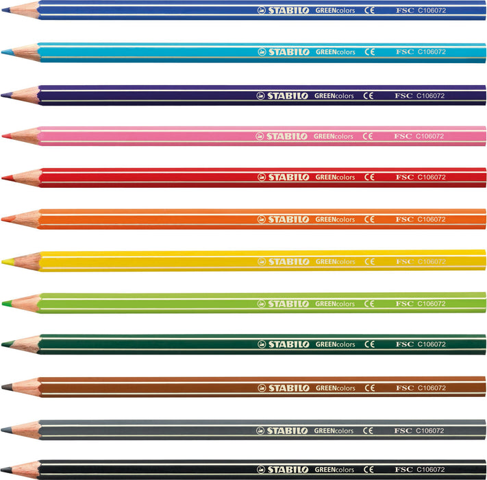 Best Value Colouring Pencil - STABILO GREENcolors wallet of 12 assorted colours