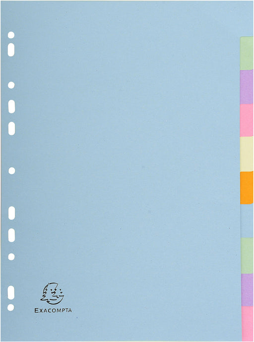 Best Value Exacompta Forever 10 Parts Plain Dividers, A4 - Assorted pastel Colours