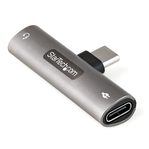 StarTech USB C Audio and Charge Adapter with 3.5mm TRRS Jack and 60W USB C Power Delivery