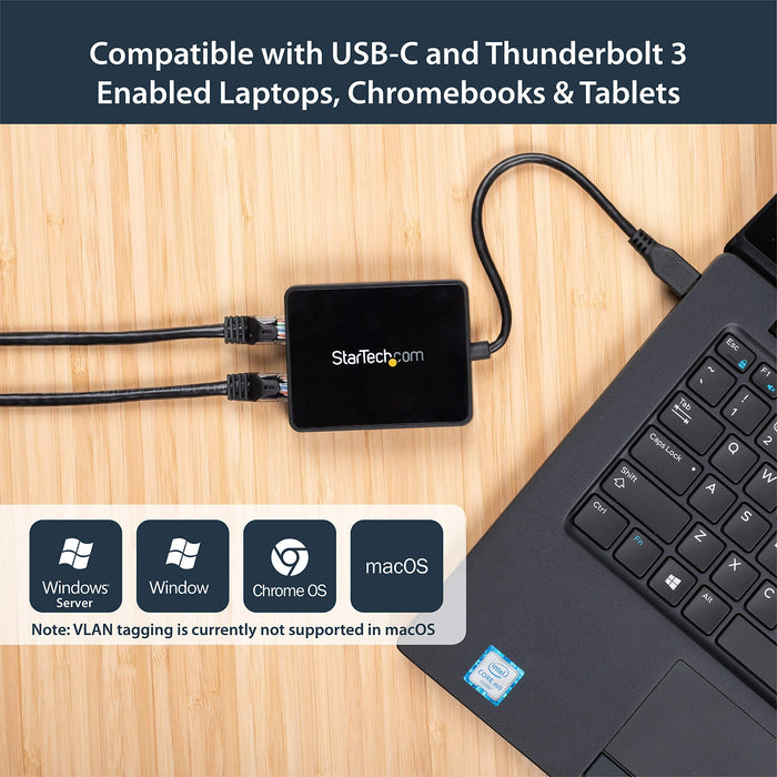 Best Value StarTech.com US1GC301AU2R USB-C to Dual Gigabit Ethernet Adapter with USB 3.0 (Type-A) Port, USB Type-C Gigabit Network Adapter