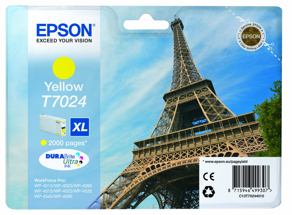 Best Value Epson WP4000/WP5000 Series XL Ink Cartridge, Yellow, Genuine, Amazon Dash Replenishment Ready