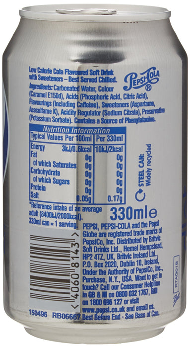 Best Value Diet Pepsi Soft Drink Can 330ml Ref A01094 [Pack 24]