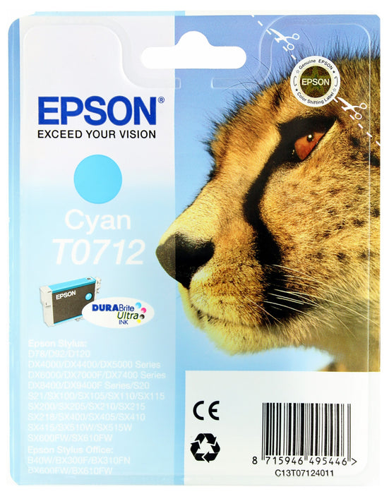 Best Value Epson Original T0712 Durabrite Ink Cartridge, Cyan, Genuine, Amazon Dash Replenishment Ready